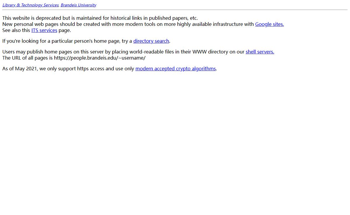 Brandeis Users' Home Pages