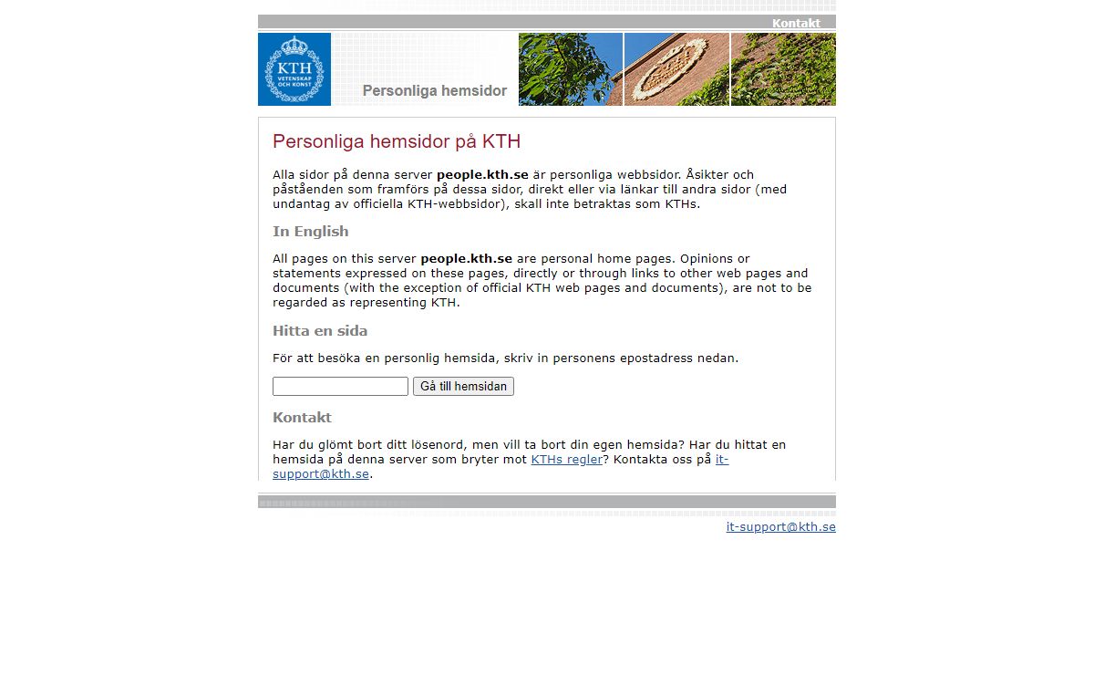 Personliga hemsidor på KTH