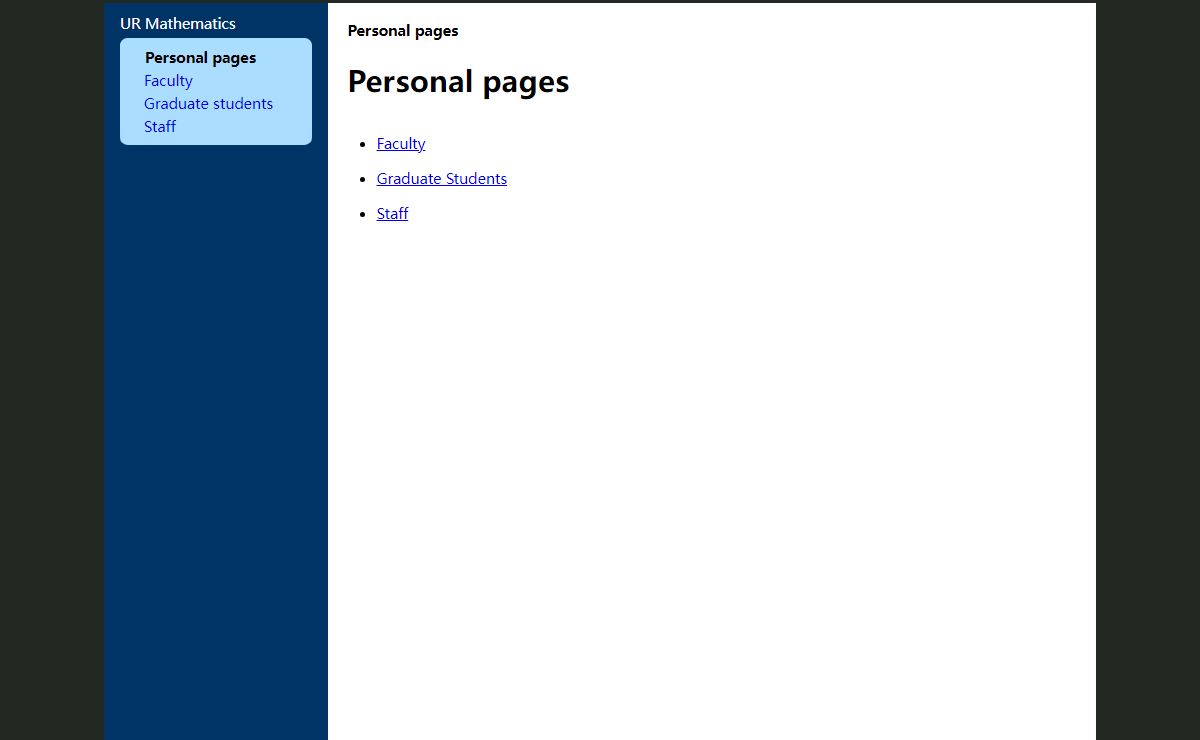 Personal pages
