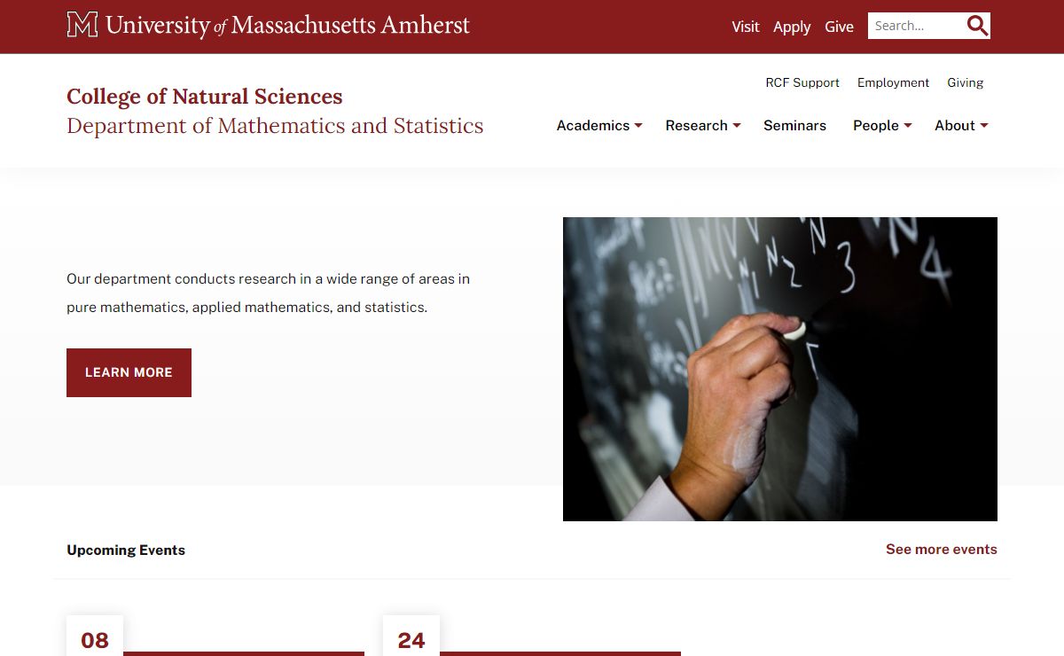 Department of Mathematics and Statistics : UMass Amherst
