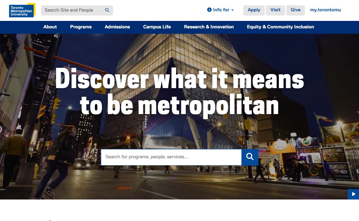 Toronto Metropolitan University Home - Toronto Metropolitan University (TMU)