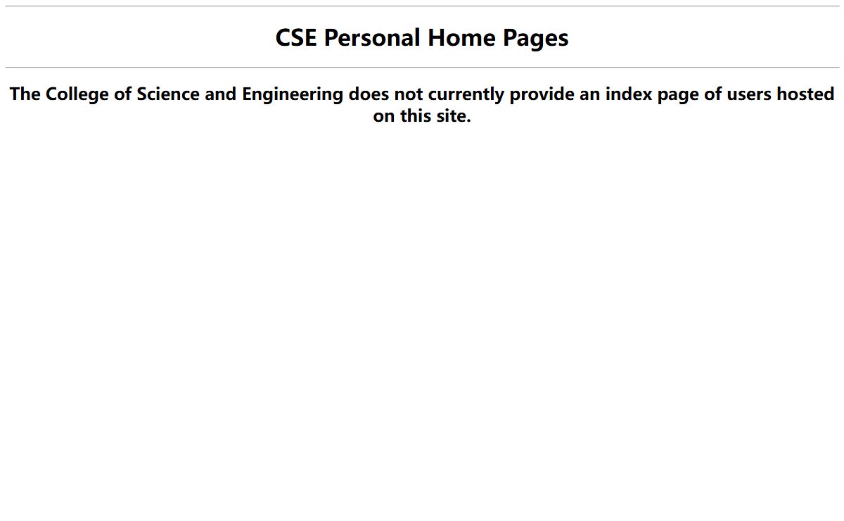 CSE Personal Home Pages