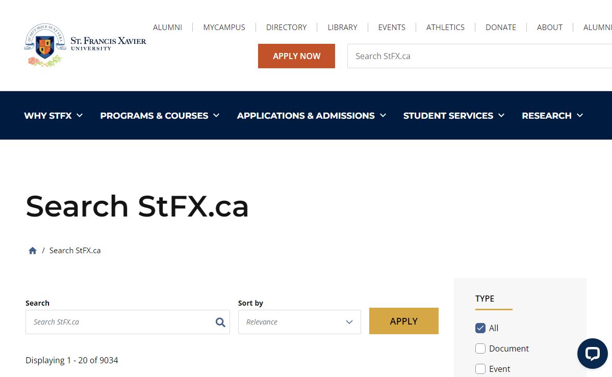 Search StFX.ca | St. Francis Xavier University