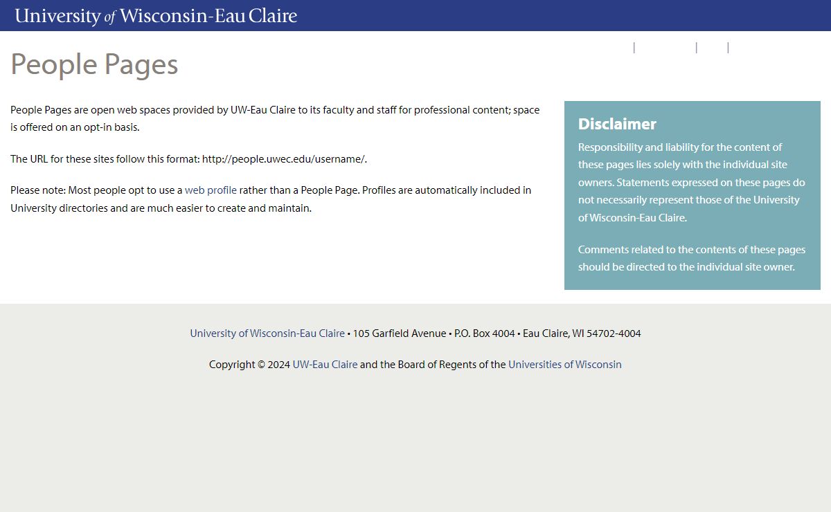 People Pages: Faculty and Staff Websites