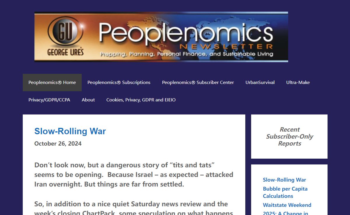 Peoplenomics® - Personal Finance, Prepping, Sustainable Living