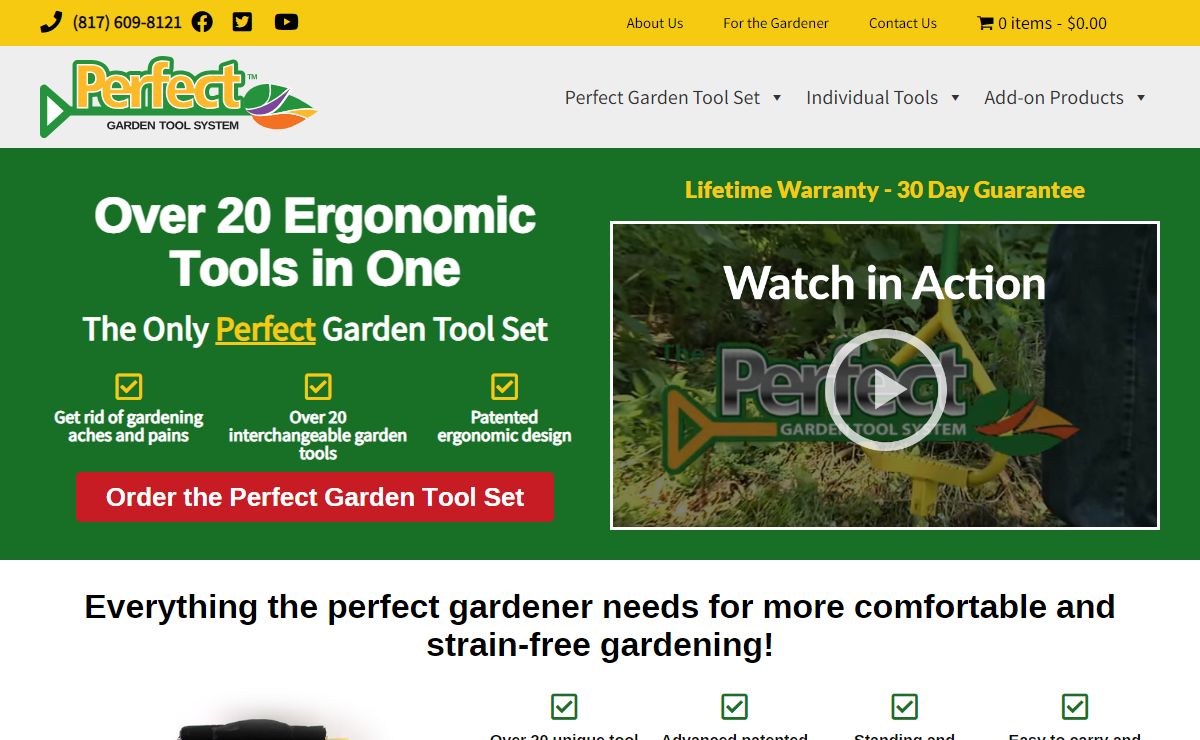 Perfect Garden Tool Kit - Over 20 Ergonomic Tools in One
