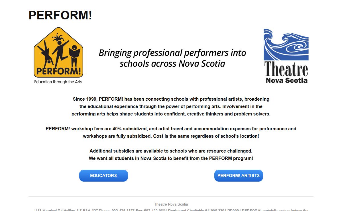 PERFORM! — Education Through the Arts