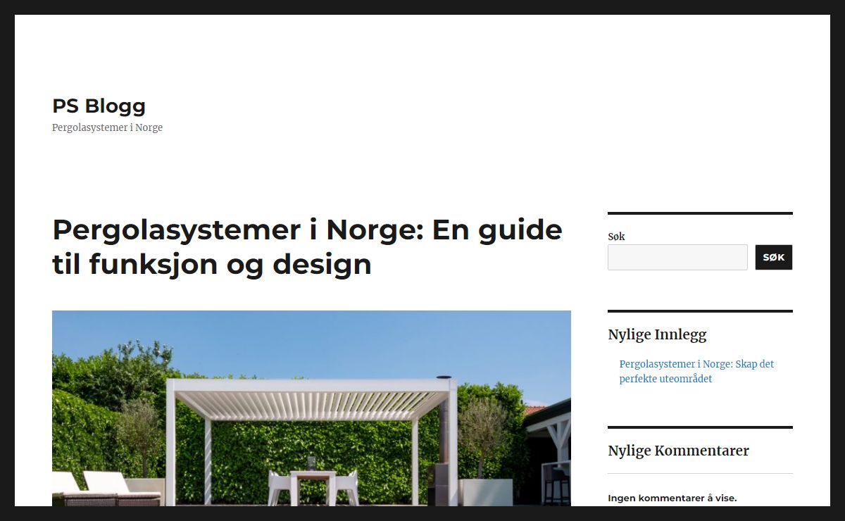 Pergolasystemer i Norge: En guide til funksjon og design - PS Blogg