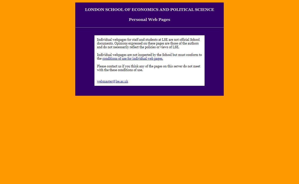 LSE - Individual Web Pages for Taught Students
