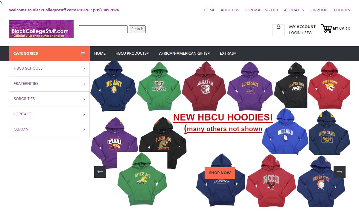 BlackCollegeStuff.com - Officially Licensed Historically Black College and University Merchandise (HBCU), Divine 9 Greek, Buffalo Soldiers, Negro Baseball, Tuskegee Airmen, Latino, Omega Psi Phi Fraternity, Sigma Gamma Rho Sorority, Phi Beta Sigma Fraternity, Zeta Phi Beta Sorority, Order of the Eastern Stars, Prince Hall Mason merchandise