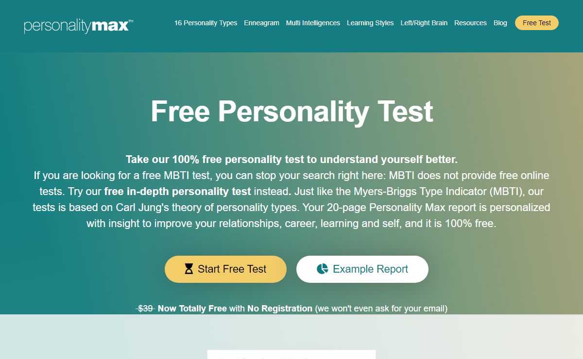 PersonalityMax - 100% Free Personality Tests [No Registration]