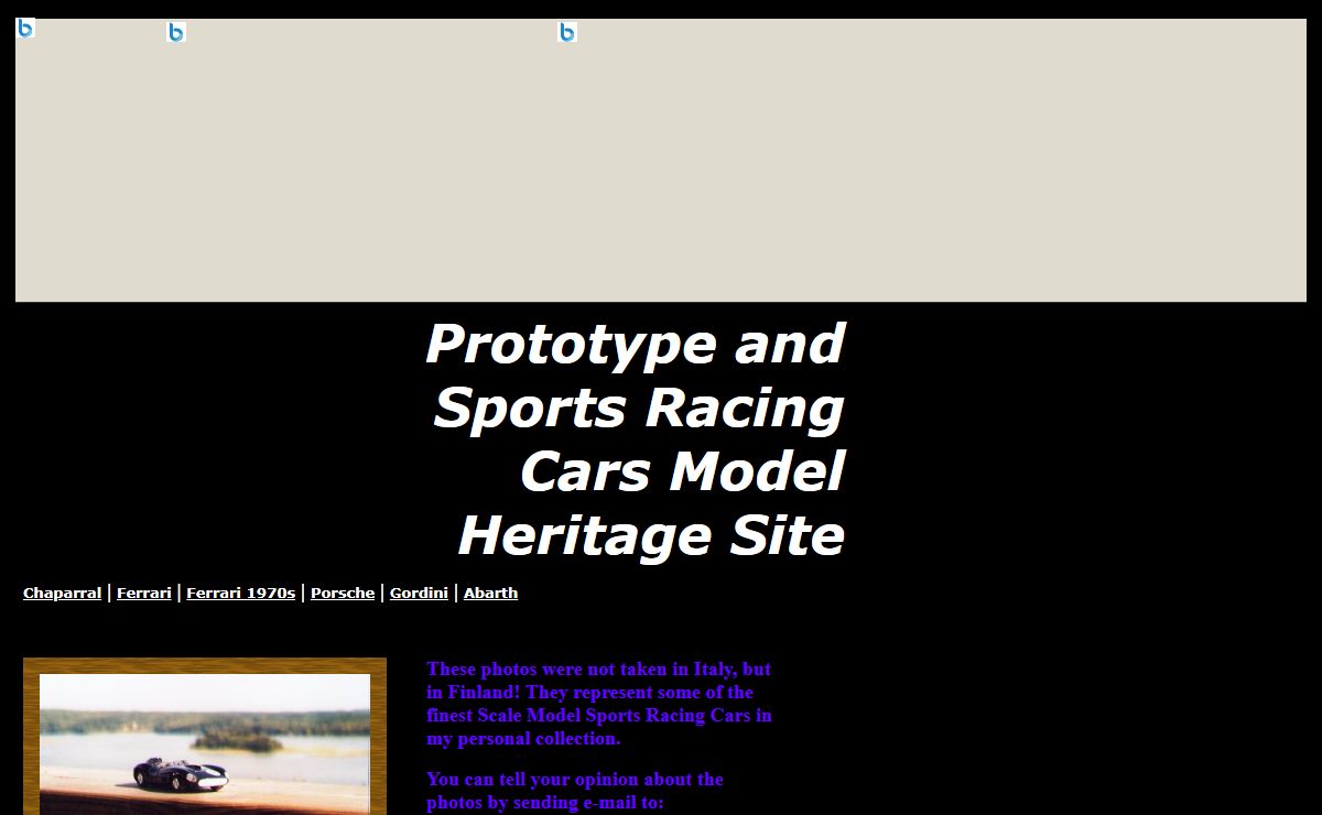 Prototype and Sports Racing Cars Model Heritage Site