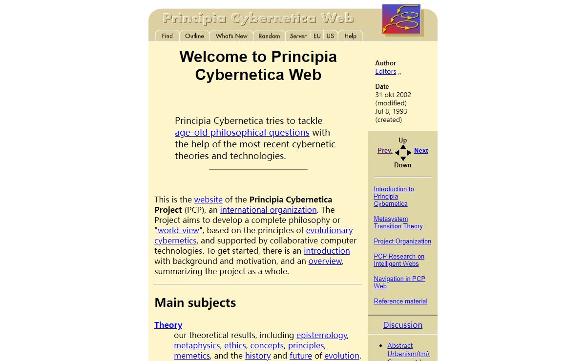 Welcome to Principia Cybernetica Web