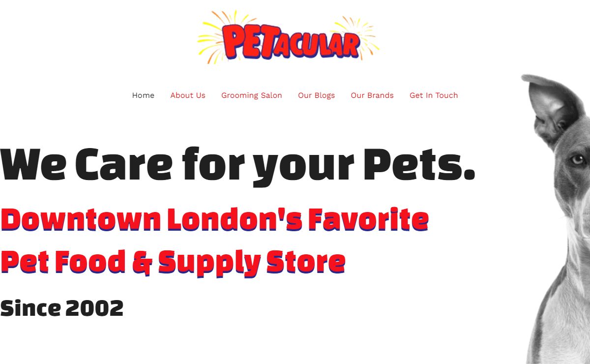 Pet Food, Supplies and Grooming at Petacular, Downtown London, Ontario