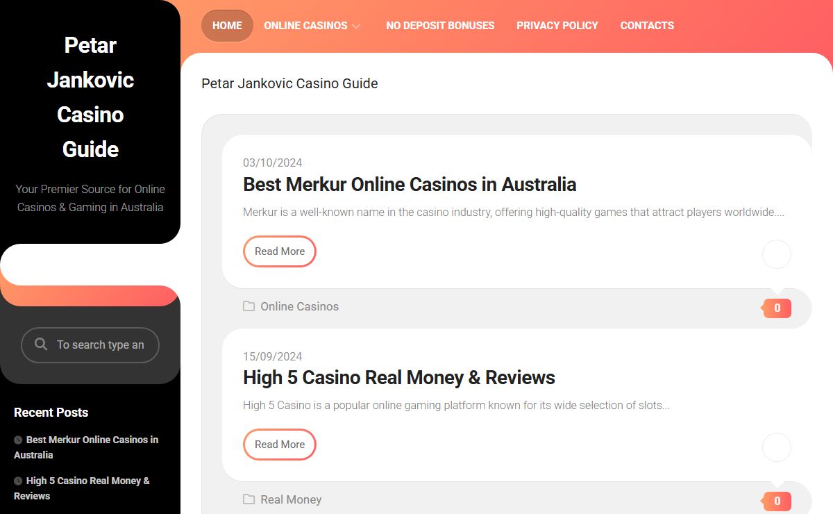 Petar Jankovic Casino Guide » Your Premier Source for Online Casinos & Gaming in Australia