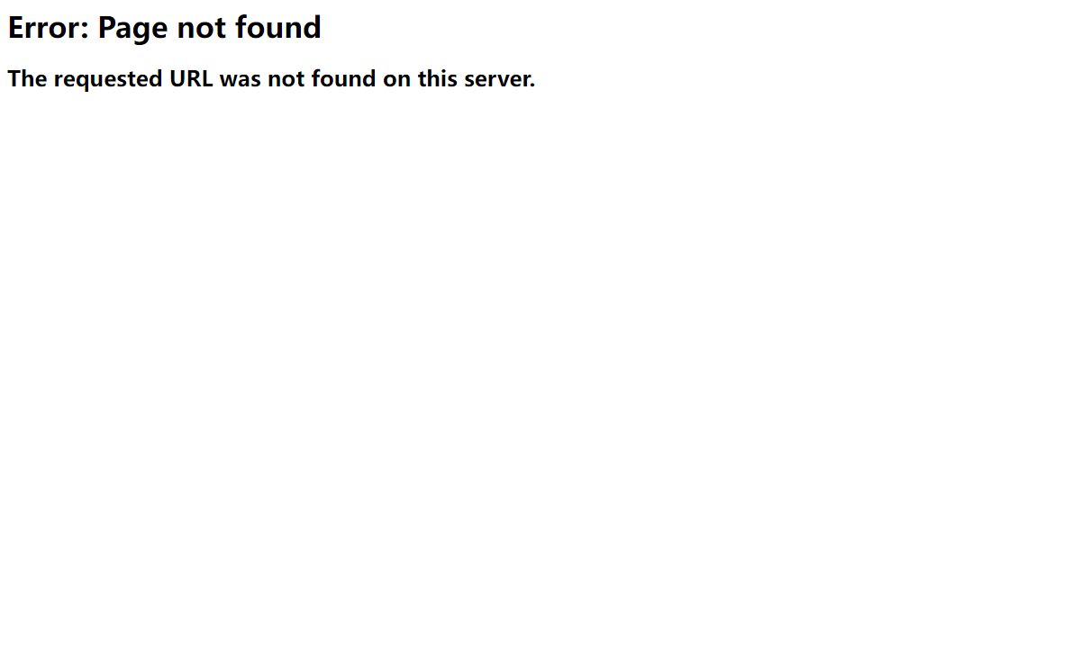 404 Page not found
