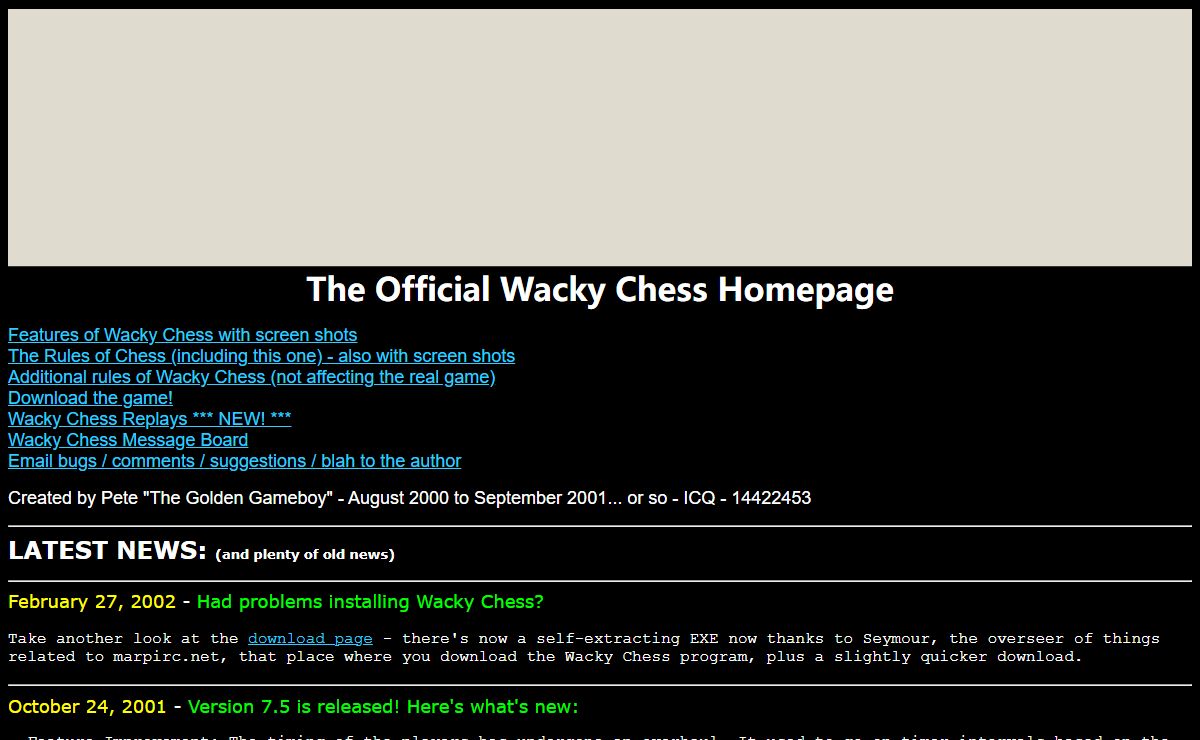 The Official Wacky Chess Homepage