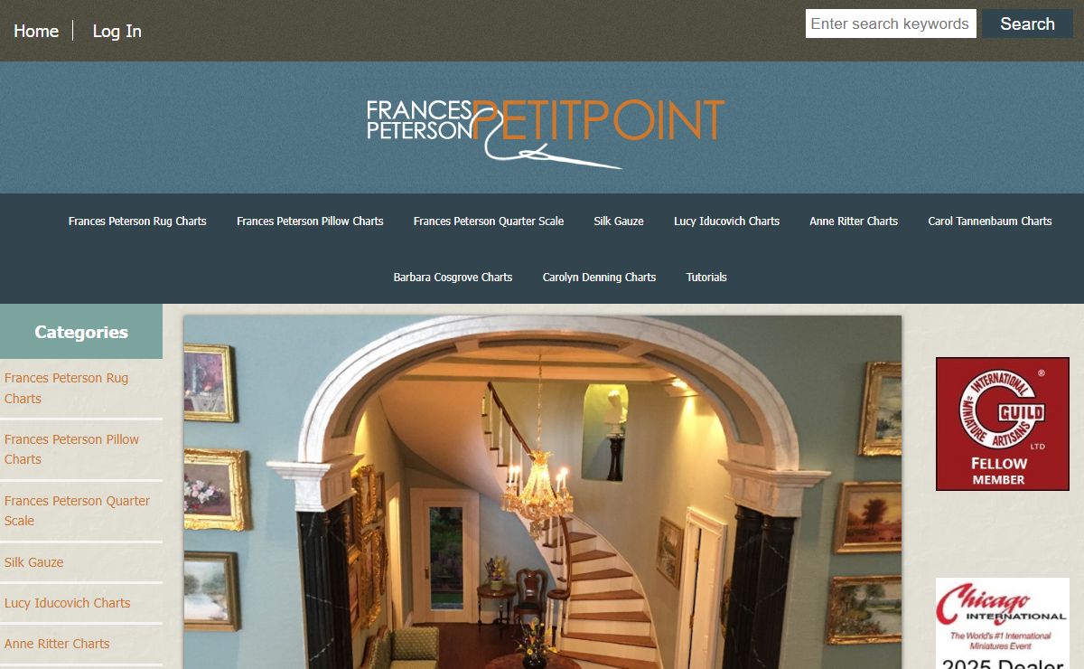 Frances Peterson Petitpoint, Miniature Petitpoint Patterns for Dollhouses
