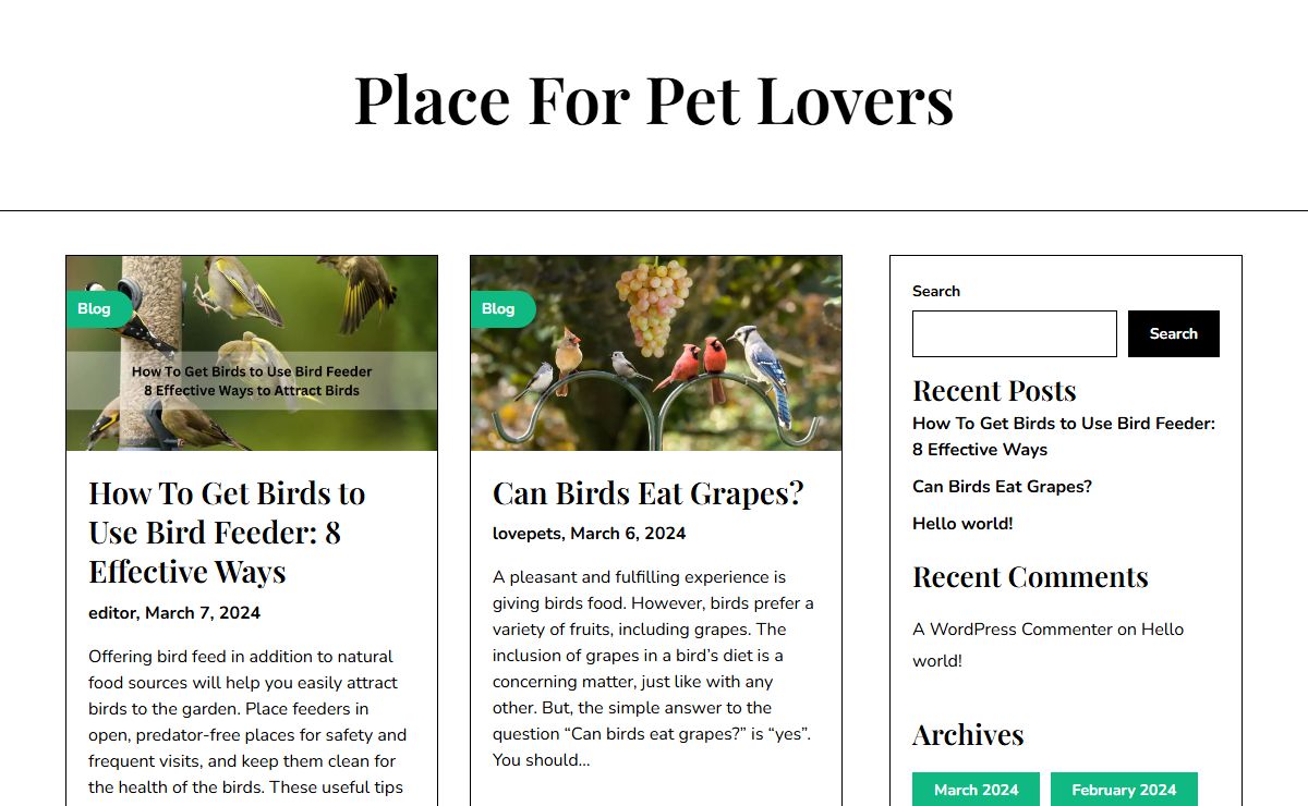 Place For Pet Lovers -