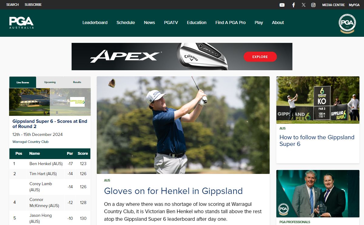 PGA of Australia | Official Golf News, Live Scores & Results