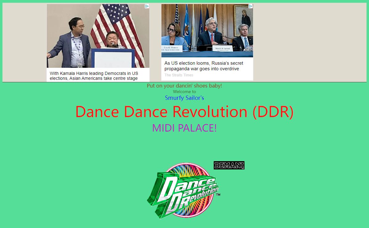Smurfy Sailor's Dance Dance Revolution (DDR) Midi Palace