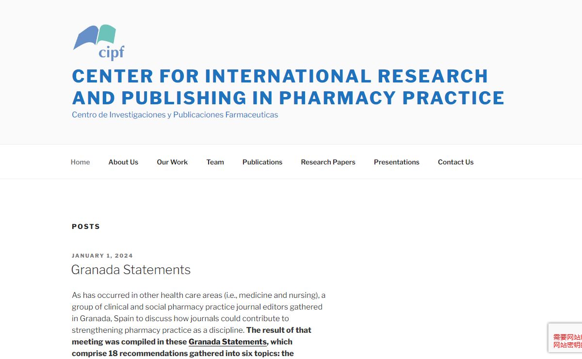 Center for International Research and Publishing in Pharmacy Practice – Centro de Investigaciones y Publicaciones Farmaceuticas