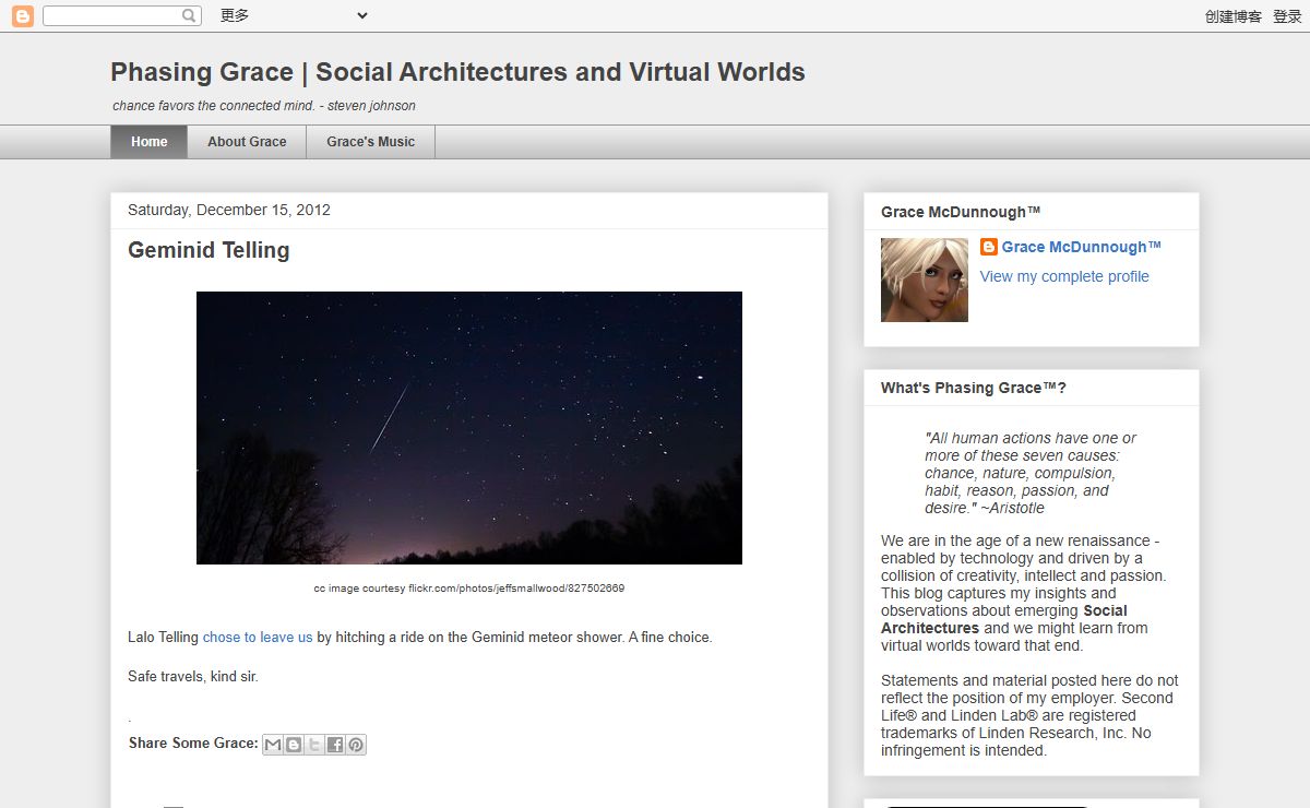Phasing Grace | Social Architectures and Virtual Worlds