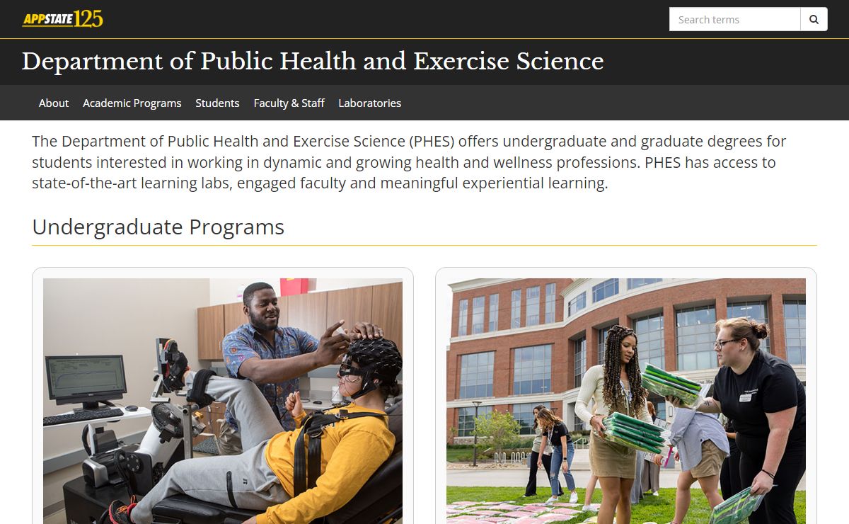 Department of Public Health and Exercise Science | Appalachian State University