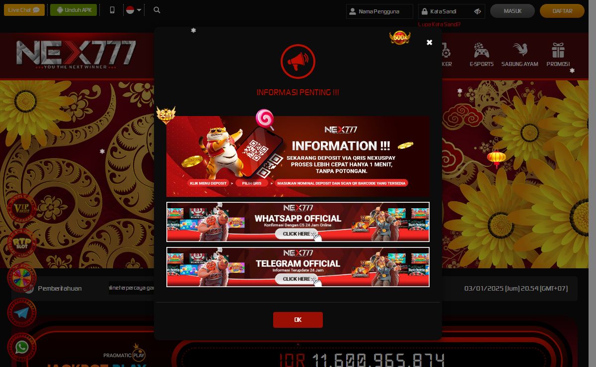 NEX777: Daftar Link Situs Judi Slot Online Gacor Terpercaya Hari Ini