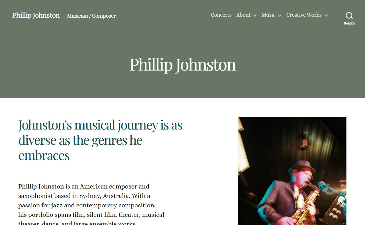 Phillip Johnston - Composer/Saxophonist
