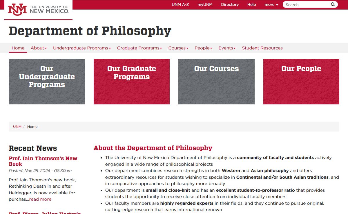 Department of Philosophy | The University of New Mexico