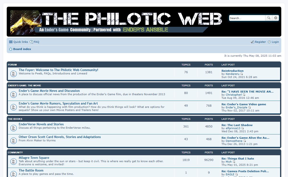 Philotic Web - Index page