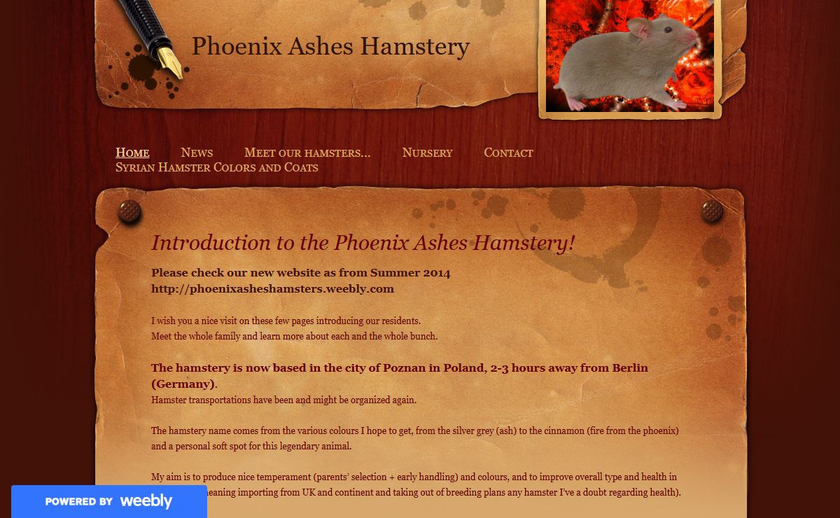 Phoenix Ashes Hamstery - Home
