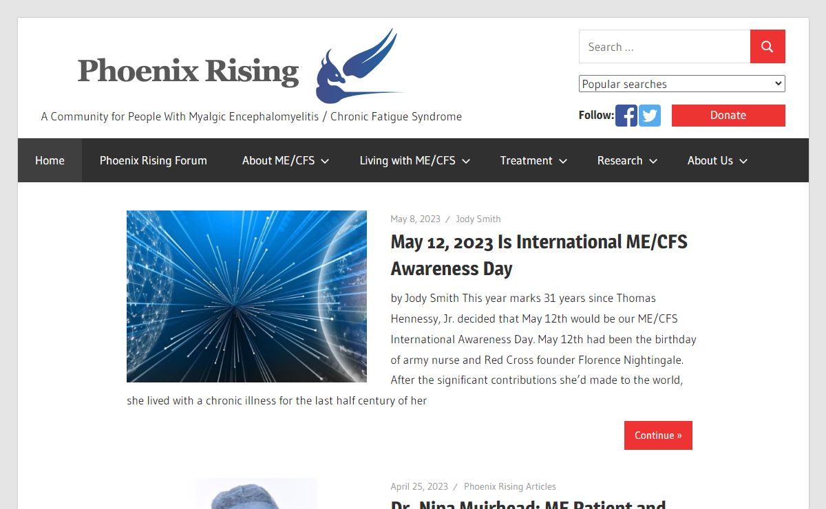Phoenix Rising – A Community for People With Myalgic Encephalomyelitis / Chronic Fatigue Syndrome