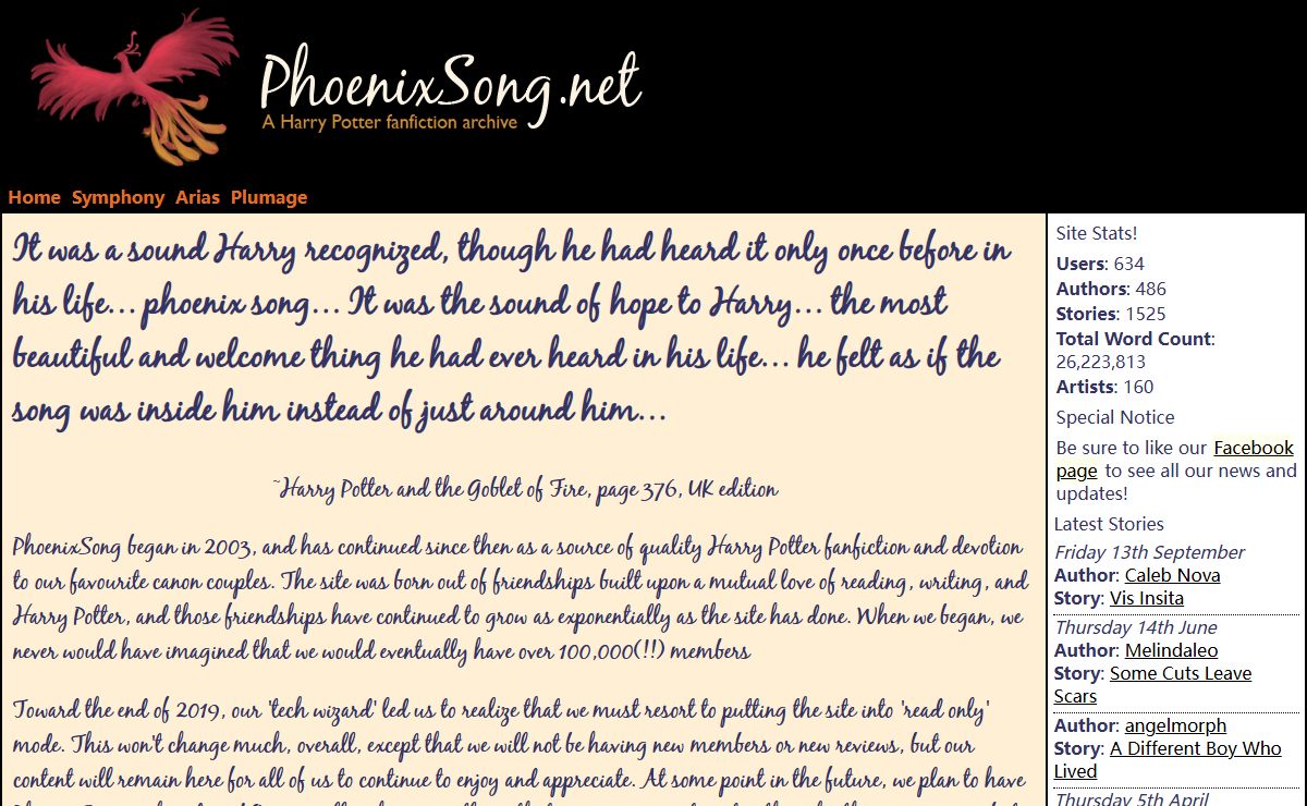 Phoenixsong.net :: A Harry/Ginny Fanfic and Fanart Archive