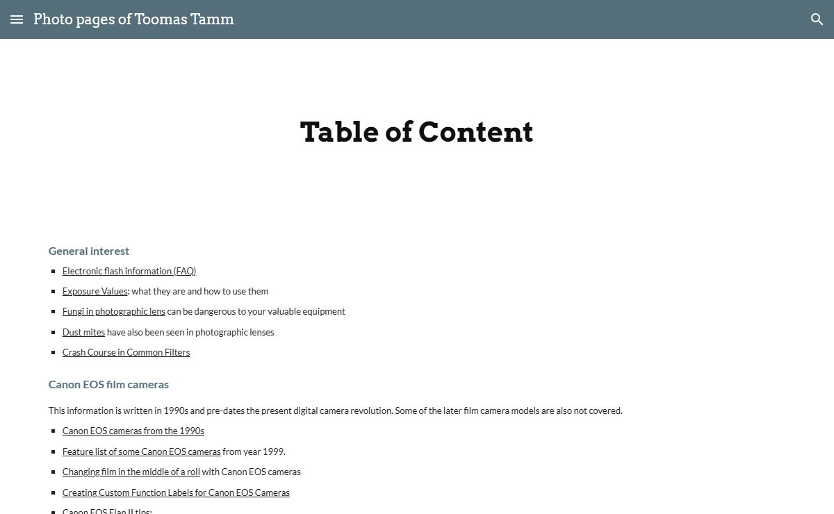 Photo pages of Toomas Tamm
