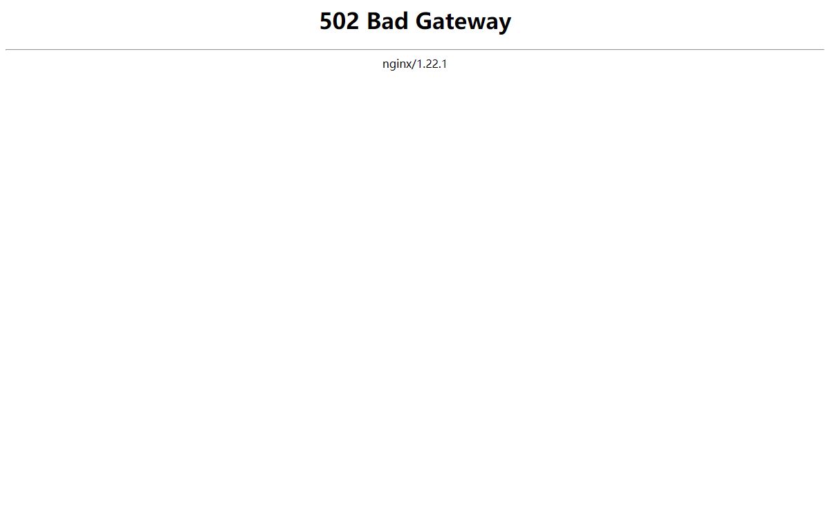 502 Bad Gateway