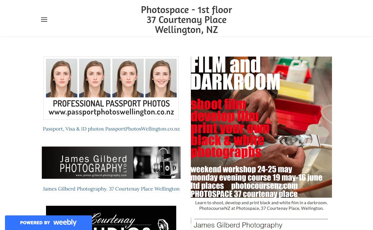 Photospace - 1st floor 37 Courtenay Place Wellington, NZ - photospace index and site index, James Gilberd, 37 Courtenay Place Wellington New Zealand