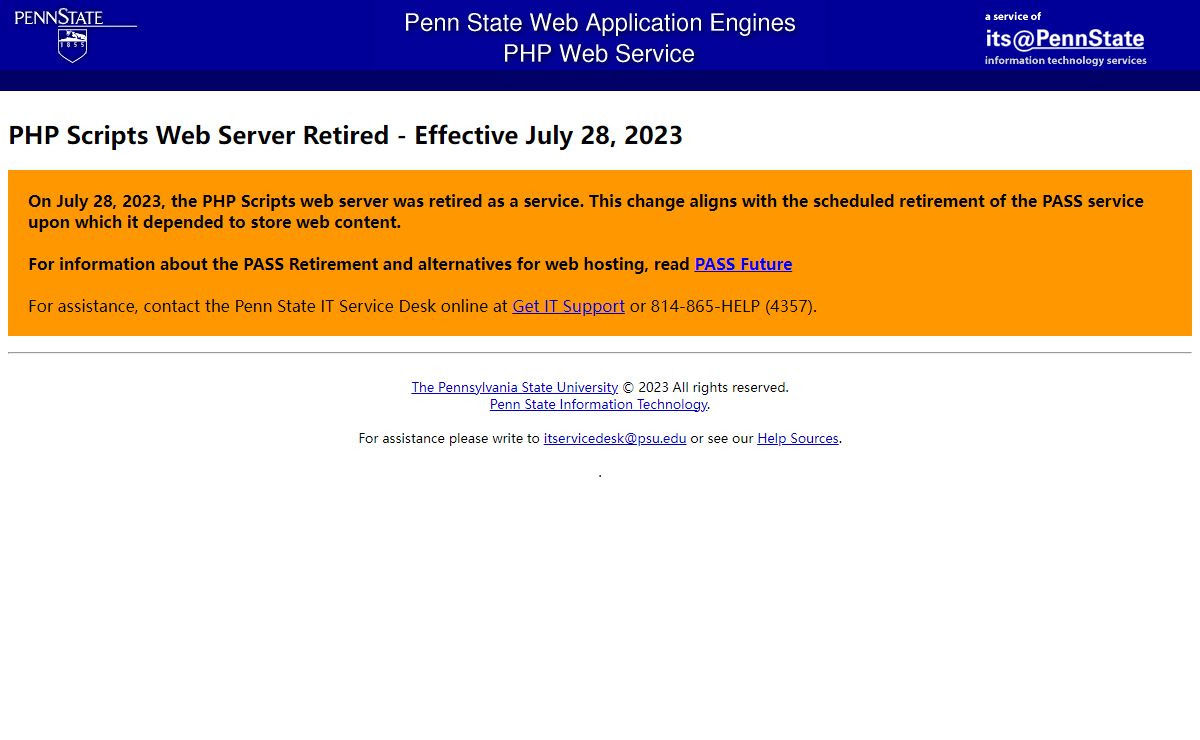Penn State PHP Service - Home