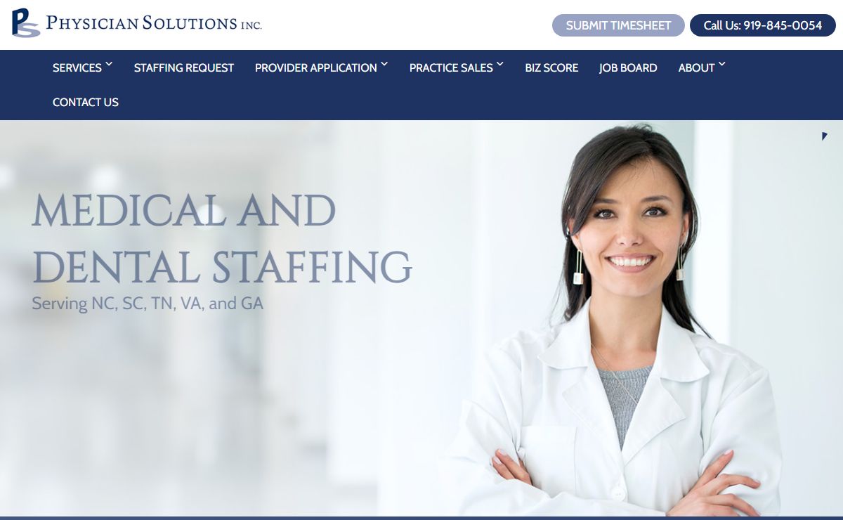 Physician Solutions | Medical and Dental Staffing | North Carolina
