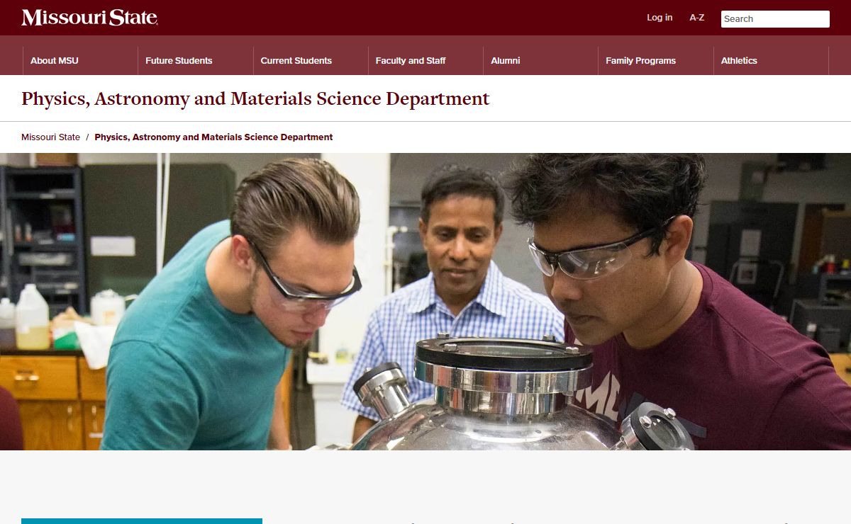 Physics, Astronomy and Materials Science Department - Missouri State