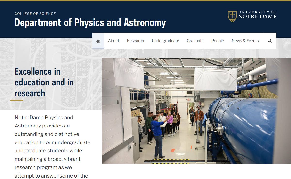Department of Physics and Astronomy | University of Notre Dame