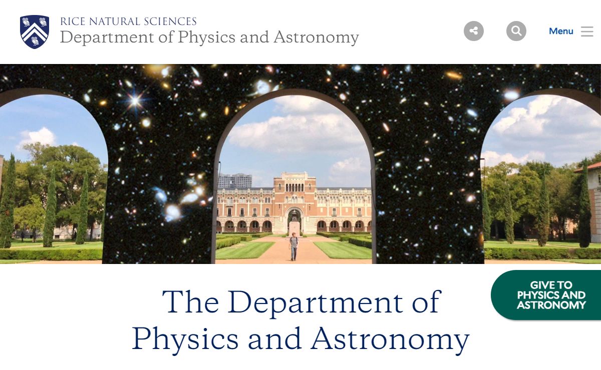 Department of Physics and Astronomy | Wiess School of Natural Sciences | Rice University