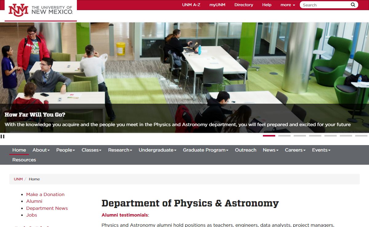 UNM Department of Physics and Astronomy | The University of New Mexico
