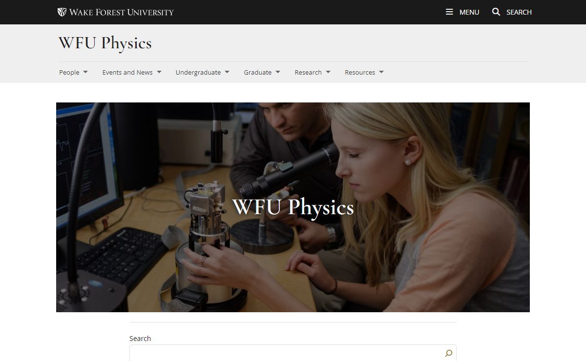 Department of Physics | Wake Forest University