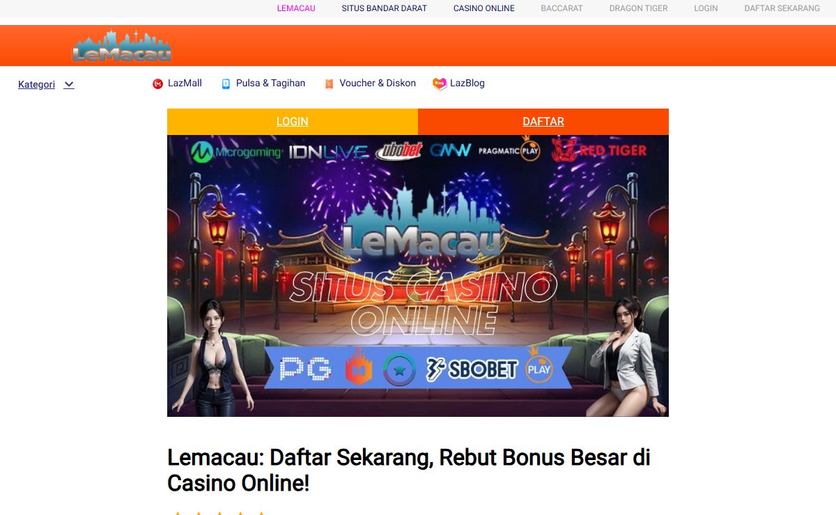 Lemacau: Daftar Sekarang, Rebut Bonus Besar di Casino Online!