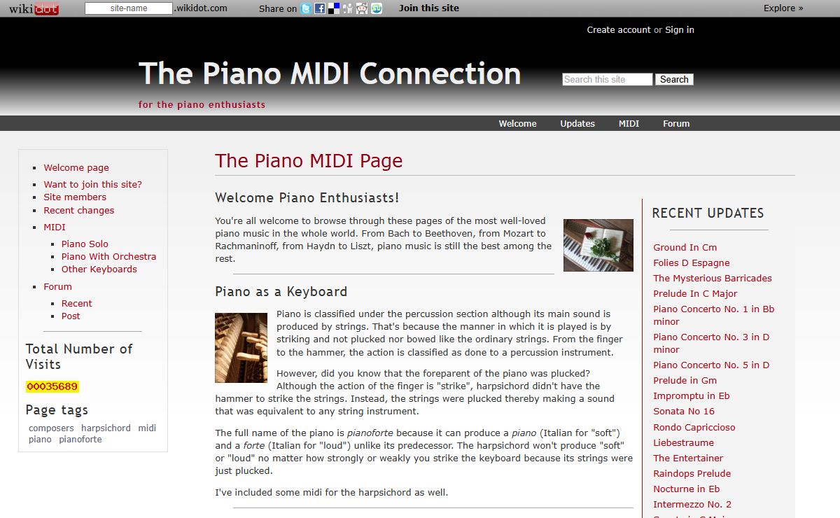 The Piano MIDI Page - The Piano MIDI Connection