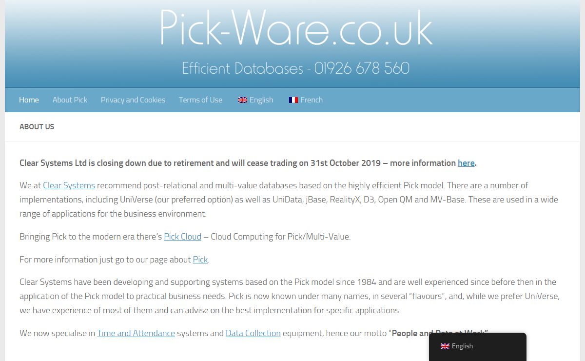 Clear Systems: Efficient Databases – Clear Systems: People and Data at Work