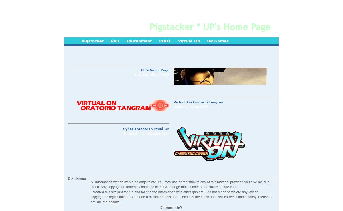 Pigstacker * UP's Home Page - Pigstacker