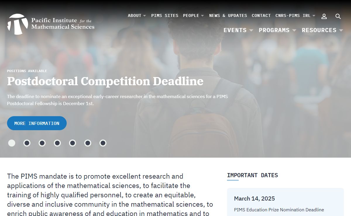 Home | PIMS - Pacific Institute for the Mathematical Sciences